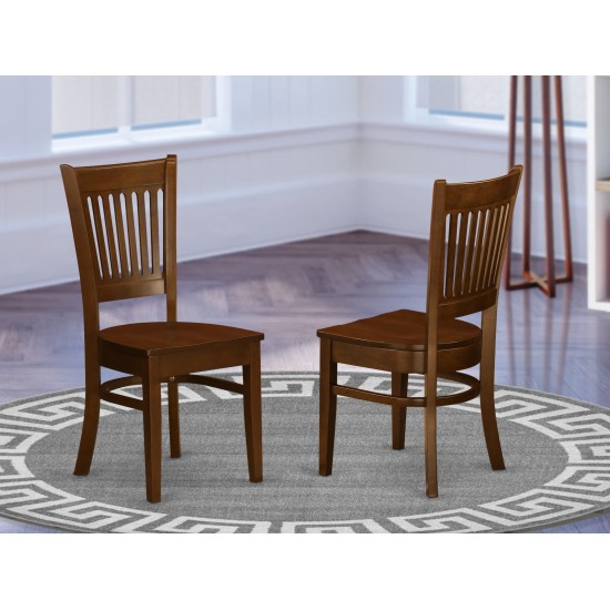 Vancouver Wood Seat Dining Chairs In Espresso Finish - Set Of 2