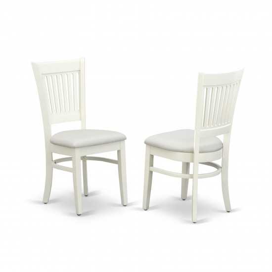 Dining Room Chairs 2Pc Set- Seat, Slatted Back, Linen White Finish, Set Of 2