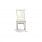 Dining Room Chairs 2Pc Set- Seat, Slatted Back, Linen White Finish, Set Of 2