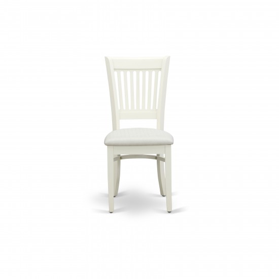 Dining Room Chairs 2Pc Set- Seat, Slatted Back, Linen White Finish, Set Of 2