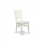 Dining Room Chairs 2Pc Set- Seat, Slatted Back, Linen White Finish, Set Of 2