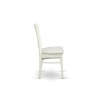 Dining Room Chairs 2Pc Set- Seat, Slatted Back, Linen White Finish, Set Of 2