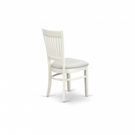 Dining Room Chairs 2Pc Set- Seat, Slatted Back, Linen White Finish, Set Of 2