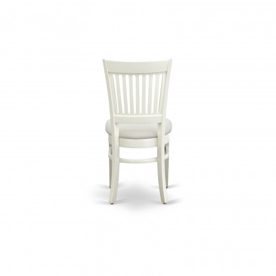 Dining Room Chairs 2Pc Set- Seat, Slatted Back, Linen White Finish, Set Of 2