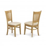 Vancouver Linen Fabric Seat Dining Chairs - Oak Finish - Set Of 2