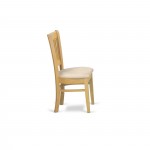 Vancouver Linen Fabric Seat Dining Chairs - Oak Finish - Set Of 2