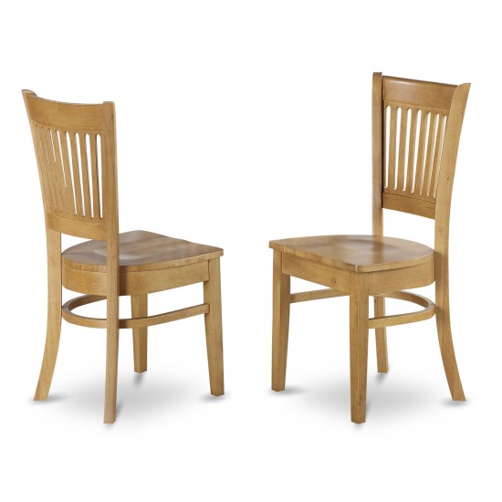 Vancouver Wood Seat Kitchen Dining Chairs In Oak Finish - Set Of 2