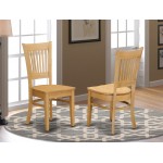 Vancouver Wood Seat Kitchen Dining Chairs In Oak Finish - Set Of 2