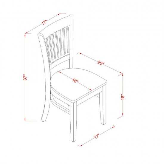Vancouver Wood Seat Kitchen Dining Chairs In Oak Finish - Set Of 2