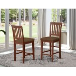 Vernon Counter Stools With Cushion Seat - Mahogany Finish - Set Of 2