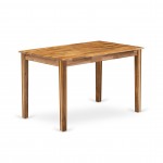 Wooden Dining Table Natural Rectangular Top Surface, Asian Wood Table 4 Legs Natural Finish