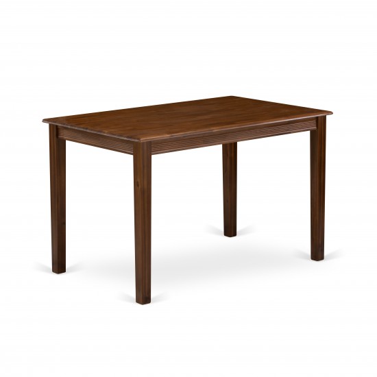 Table Walnut Rectangular Top Surface And Asian Wood 4 Legs Walnut Finish