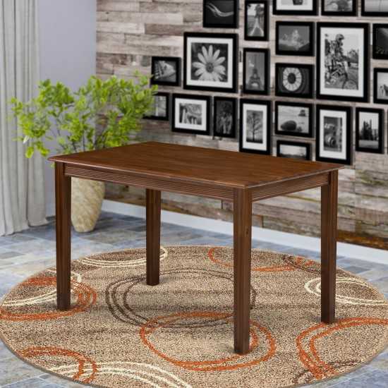 Table Walnut Rectangular Top Surface And Asian Wood 4 Legs Walnut Finish