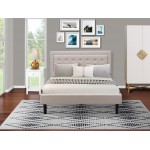 2Pc Fannin Queen Bed Set, 1 Bed, Bedroom Nightstand, Mist Beige