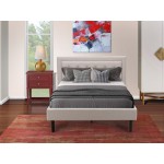 2-Pc Fannin Bed Set, 1 Bed, Night Stand For Bedrooms, Mist Beige