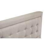 2Pc Platform Bedroom Set, 1 Bed, Nightstand, Mist Beige