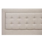 2Pc Fannin Queen Bedroom Set, 1 Wingback Bed, Nightstand, Mist Beige