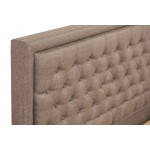 3Pc Bed Set, 1 Queen Size Bed Frame Brown, Headboard, 2 Nightstand, Black Legs