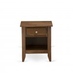 2Pc Full Size Bed Set, 1 Platform Bed Dark Khaki, Headboard, 1 Wood Night Stand, Black Legs