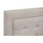2Pc Platform Full Size Bed Set, 1 Platform Bed, Bedroom Nightstand Mist Beige