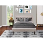 2Pc Fannin Full Size Bedroom Set, 1 Bed, Nightstand, Mist Beige
