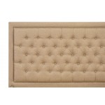 2Pc Queen Size Bed Set, 1 Platform Bed Dark Khaki, Headboard, 1 Wood Nightstand, Black Legs