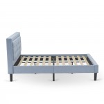 2Pc Platform Full Size Bedroom Set, 1 Bed, Bedroom Nightstand, Denim Blue