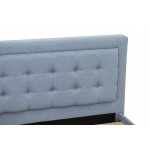 2Pc Platform Full Size Bedroom Set, 1 Bed, Bedroom Nightstand, Denim Blue