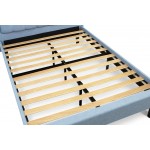 2Pc Platform Full Size Bedroom Set, 1 Bed, Bedroom Nightstand, Denim Blue