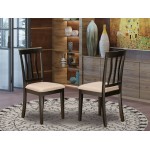 Dining Room Chair For Kitchen With Cushion Seat In Cappuccino- Set Of 2