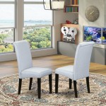 Pba1T05 Parson Chair With Black Finish Leg And Grey Fabric Color - Set Of 2