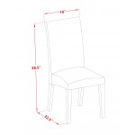 Pba1T05 Parson Chair With Black Finish Leg And Grey Fabric Color - Set Of 2