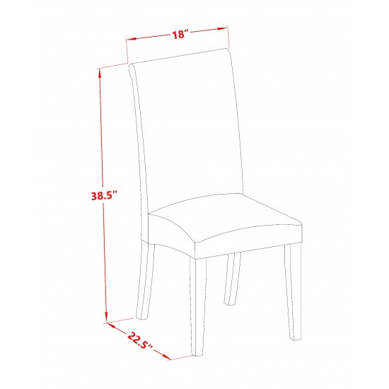 Pba1T05 Parson Chair With Black Finish Leg And Grey Fabric Color - Set Of 2