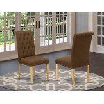 Bremond Parson Chair With Oak Leg And Linen Fabric - Set Of 2