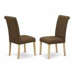 Bremond Parson Chair With Oak Leg And Linen Fabric - Set Of 2