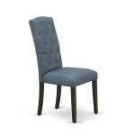 Celina Parson Chair With Black Leg And Linen Fabric - Set Of 2