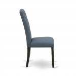 Celina Parson Chair With Black Leg And Linen Fabric - Set Of 2