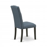 Celina Parson Chair With Black Leg And Linen Fabric - Set Of 2