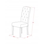 Celina Parson Chair With Black Leg And Linen Fabric - Set Of 2