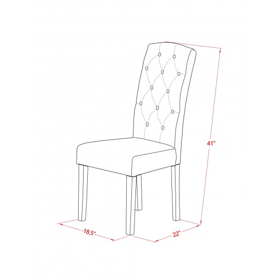 Celina Parson Chair With Black Leg And Linen Fabric - Set Of 2