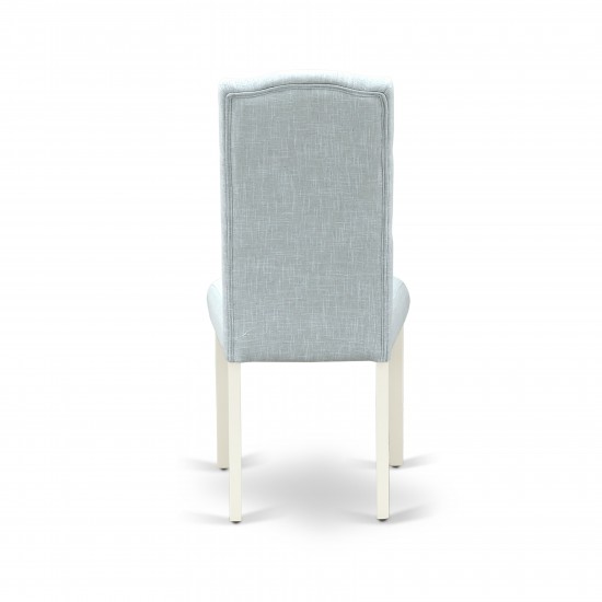 Celina Parson Chair With Linen White Leg And Linen Fabric Baby Blue - Set Of 2