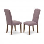 Celina Parson Chair With Mahogany Leg And Linen Fabric Dahlia - Set Of 2