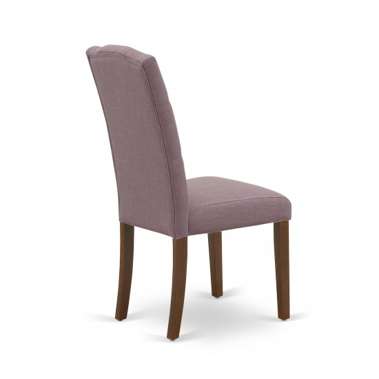 Celina Parson Chair With Mahogany Leg And Linen Fabric Dahlia - Set Of 2