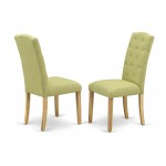 Celina Parson Chair With Oak Leg And Linen Fabric Limelight - Set Of 2