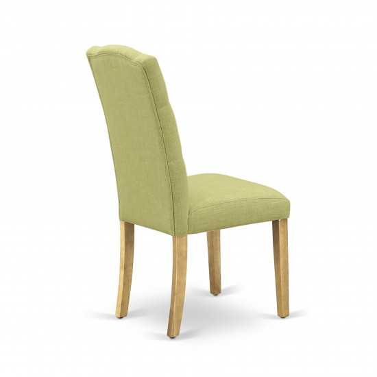 Celina Parson Chair With Oak Leg And Linen Fabric Limelight - Set Of 2