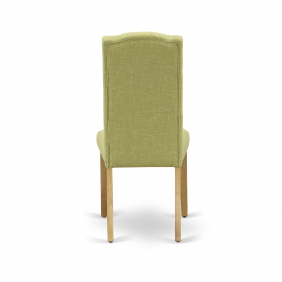 Celina Parson Chair With Oak Leg And Linen Fabric Limelight - Set Of 2