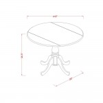 Round Dining Table Natural Acacia Color Top Surface, Asian Wood Table Pedestal Legs -Natural Acacia Finish