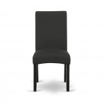 Parson Chair With Black Finish Leg And Linen Fabric- Black Color - Set Of 2