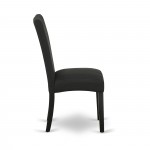 Parson Chair With Black Finish Leg And Linen Fabric- Black Color - Set Of 2