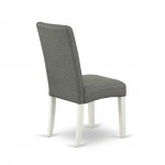 Parson Chair With Linen Whiteleg And Linen Fabric- Gray Color - Set Of 2